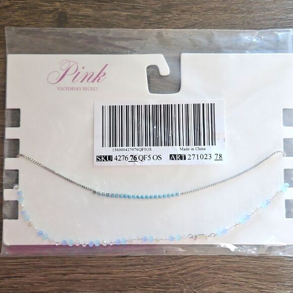 PINK By Victorias Secret Silver Layered Choker Necklace Set Of Two NEW - Picture 6 of 6